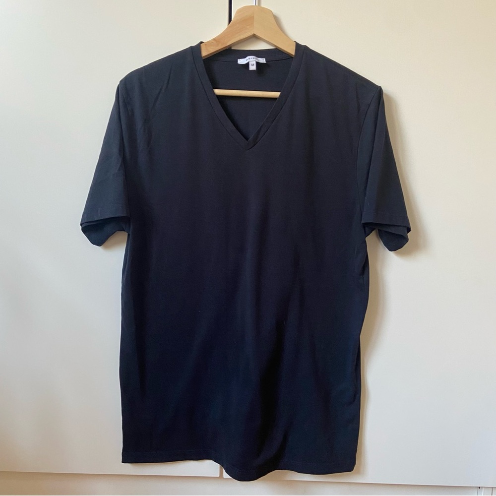 Reiss Men's Slim Short Sleeve V-Neck Tee | Size M | Black
